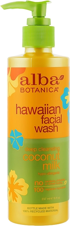 Alba Botanica Очищуючий засіб для вмивання обличчя Natural Hawaiian Natural Hawaiian Facial Wash Deep Cleansing Coconut Milk - фото N1