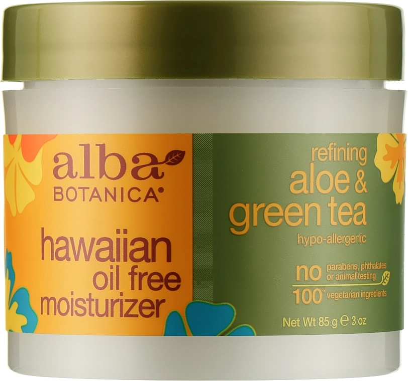 Alba Botanica Нежирный увлажняющий крем "Алоэ и Зеленый чай" Natural Hawaiian Oil Free Moisturizer Refining Aloe & Green Tea - фото N1