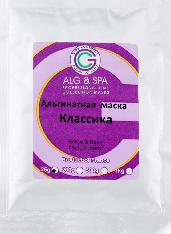 Альгінатна маска "Класика" - ALG & SPA Professional Line Collection Masks Home & Base Peel Off Mask, 25g - фото N1