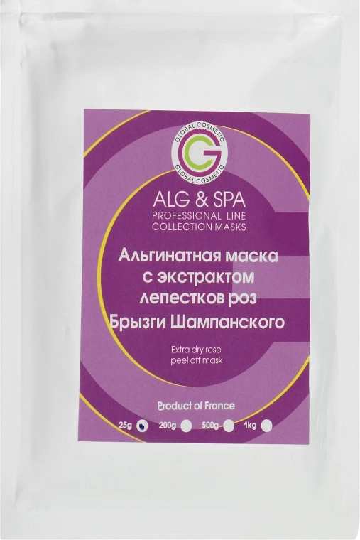 ALG & SPA Альгінатна маска з екстрактом пелюсток троянд "Бризки шампанського" Professional Line Collection Masks Extra Dry Rose Peel off Mask - фото N3