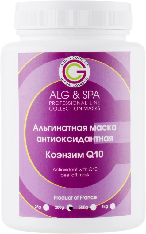 ALG & SPA Антиоксидантна альгінатна маска з коензимом Q10 Professional Line Collection Masks Antioxidant With Q10 Peel off Mask - фото N1