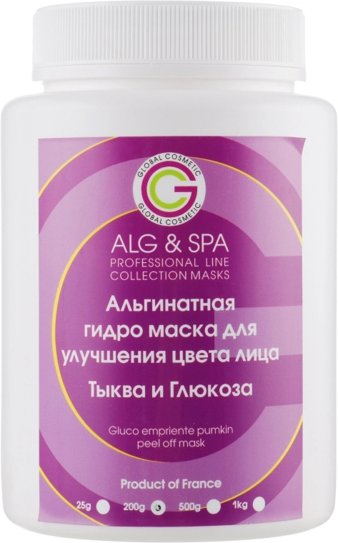 ALG & SPA Альгінатна гідромаска для покращення кольору обличчя Гарбуза+Глюкоза Professional Line Collection Masks Peel off Mask Pumkin Glucoempreinte - фото N1