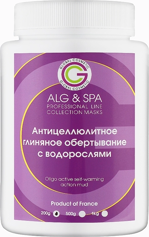 ALG & SPA Антицеллюлитное глиняное обертывание с водорослями, самонагревающийся мусс Professional Line Collection Masks - фото N1