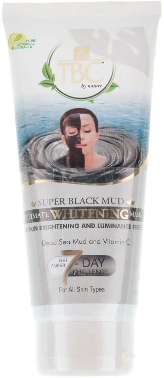 TBC Відбілювальна маска з грязями Мертвого моря для обличчя Super Black Mud Whitening Mask - фото N1