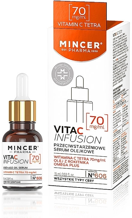 Mincer Pharma Антивікова сироватка для обличчя Vita C Infusion Anti-Ageing Oil Serum № 606 - фото N1