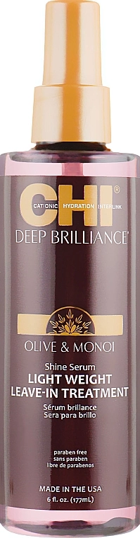 CHI Незмивна сироватка-шовк для волосся Deep Brilliance Shine Serum Light Weight Leave-In Treatment - фото N5