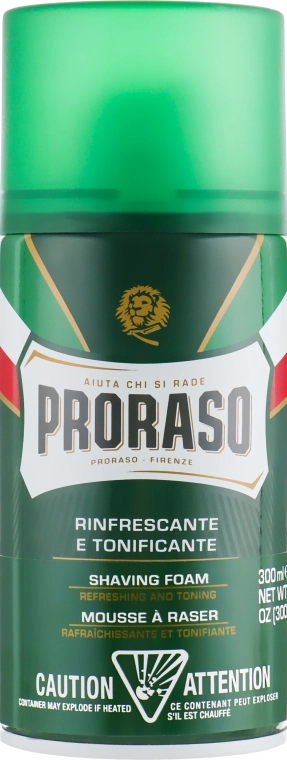 Proraso Тонізуюча піна з екстрактом евкаліпта і ментолом для гоління Green Line Refreshing Shaving Foam - фото N2