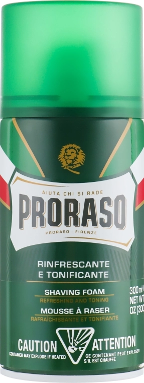 Proraso Тонизирующая пена для бритья с экстрактом эвкалипта и ментола Green Line Refreshing Shaving Foam - фото N2