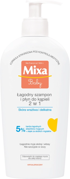 Mixa Очищающий гель-пена для тела и волос для младенцев Baby Gel for Body & Hair - фото N2
