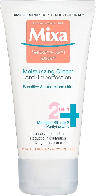 Mixa Увлажняющий крем с цинком для кожи, склонной к недостаткам Sensitive Skin Expert 2in1 Cream - фото N1