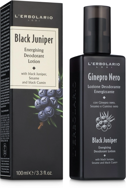 L’Erbolario Лосьон-дезодорант "Черный можжевельник" Black Juniper Energising Deodorant Lotion - фото N1