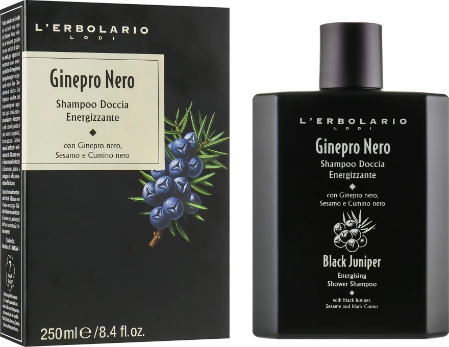 L’Erbolario Шампунь-гель для душа "Черный Можжевельник" Black Juniper Energising Shower Shampoo - фото N1