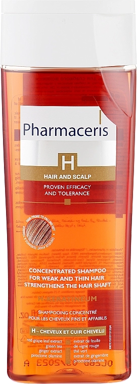Pharmaceris Зміцнюючий шампунь для слабкого волосся H H-Keratineum Concentrated Strengthening Shampoo For Hair Weak - фото N1