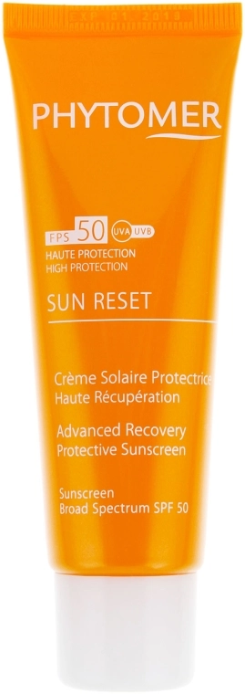 Сонцезахисний крем для обличчя та тіла - Phytomer Sun Reset Advanced Recovery Protective Sunscreen SPF50, 50 мл - фото N1