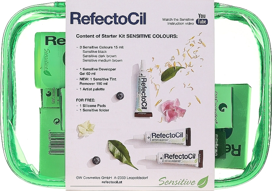 RefectoCil Стартовый набор для окрашивания для чувствительной кожи Sensitive Colours (dye/3x15ml + developer/gel/60ml + tint/remover/150ml + artist/palette + pads + folder) - фото N2