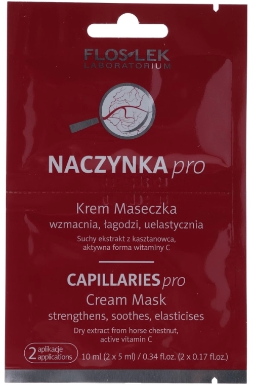 Floslek Крем-маска з екстрактом кінського каштану Dilated Capillaries Line Cream Mask (пробник) - фото N3