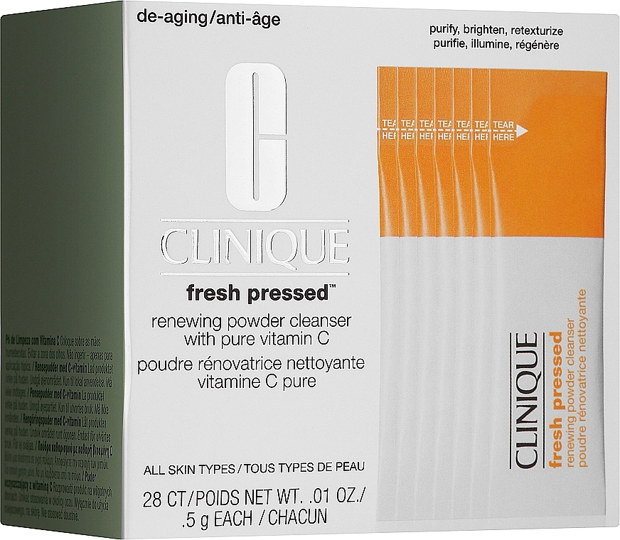 Clinique Оновлювальний засіб для очищення із вмістом чистого вітаміна С Fresh Pressed Renewing Powder Cleanser with Pure Vitamin C - фото N1