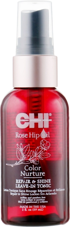 CHI Незмивний спрей з олією шипшини та кератином Rose Hip Oil Repair & Shine Leave-In Tonic - фото N1