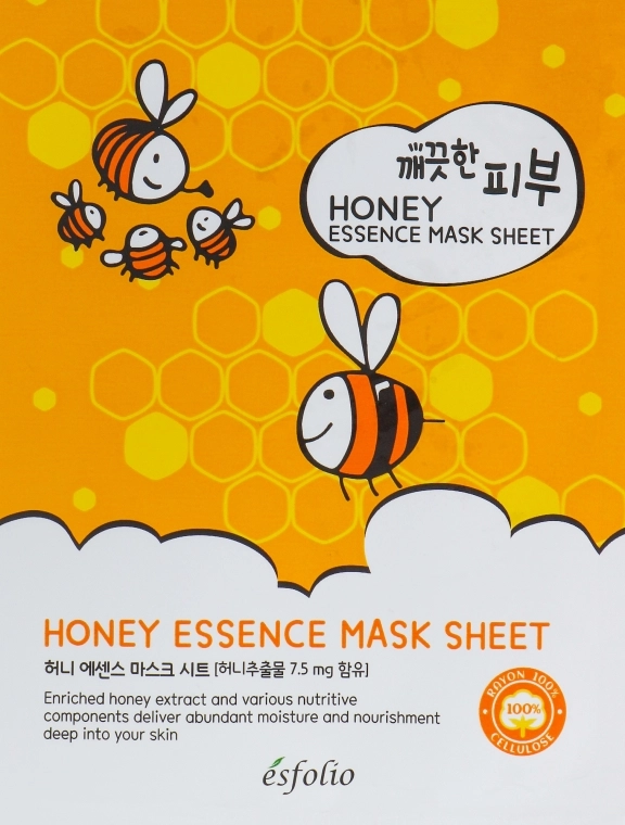 Esfolio Тканевая маска c медом Pure Skin Essence Mask Sheet Honey - фото N1