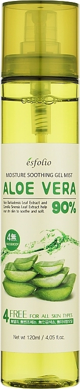 Esfolio Успокаивающий гель-мист с алоэ Moisture Soothing Gel Mist Aloe Vera 90% Purity - фото N1