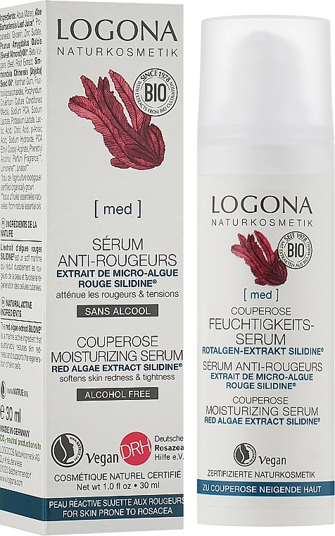 Logona Біо-сироватка зволожувальна від куперозу Feuchtigkeits Serum Silidine - фото N2