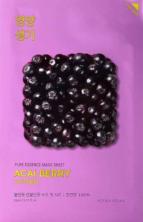 Holika Holika Тканинна маска "Ягоди асаї" Pure Essence Mask Sheet Acai Berry - фото N1