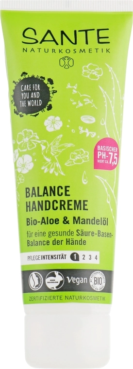 Sante Балансирующий крем для рук "Био-Алоэ и Миндаль" Balance Bio-Aloe Vera & Almond Oil Hand Cream - фото N2