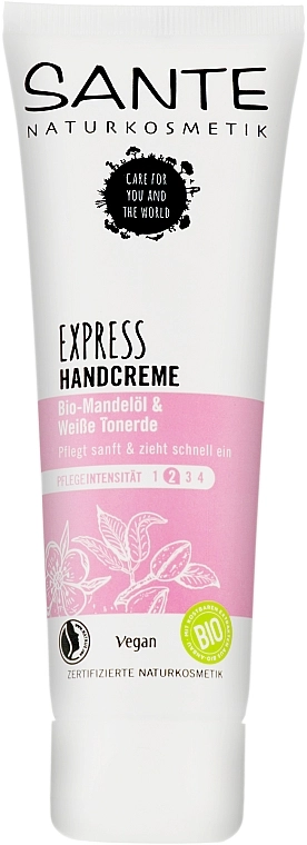 Sante Крем для рук експрес-догляд "Біла глина і біо-мигдаль" Express Handcreme - фото N1
