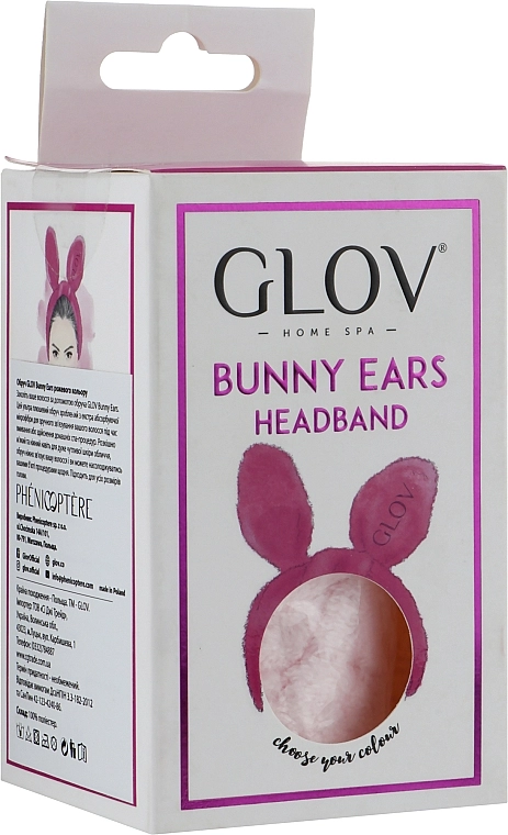 Glov Обруч-ушки, розовый Pink Bunny Ears - фото N2