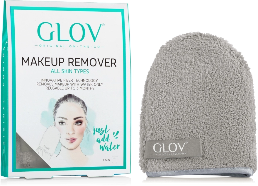 Glov Рукавичка для зняття макіяжу, сіра On-The-Go Makeup Remover - фото N1