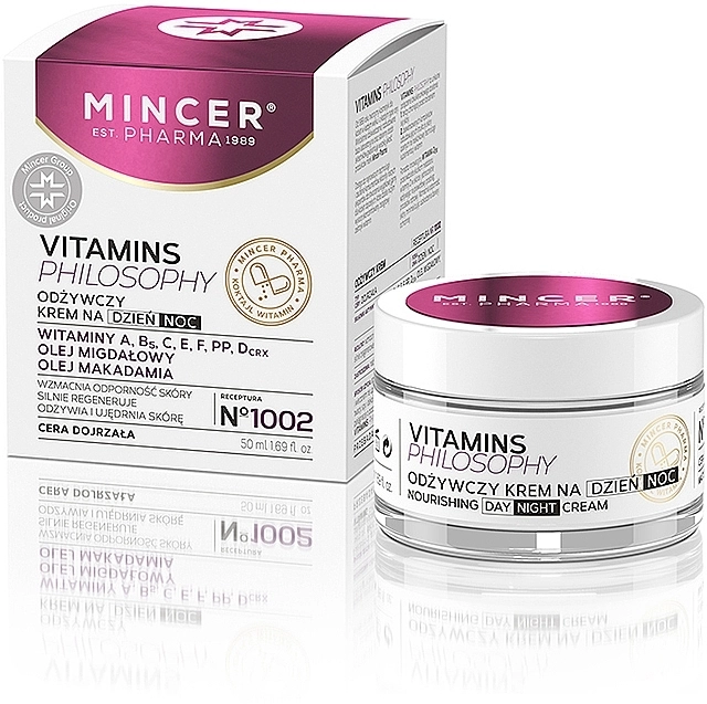 Mincer Pharma Питательный крем для лица день/ночь для зрелой кожи Vitamins Philosophy Face Day/Night Cream № 1002 - фото N1