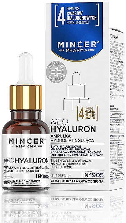 Mincer Pharma Сыворотка с эффектом лифтинга для возрастной и обезвоженной кожи Neo Hyaluron Serum № 905 - фото N1