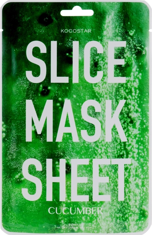 Kocostar Маска-слайс для обличчя "Огірок" Slice Mask Sheet Cucumber - фото N1