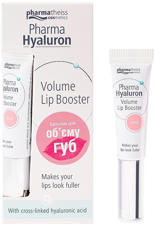 Pharma Hyaluron (Hyaluron) Бальзам для губ "Розовый" Pharma Hyaluron Pharmatheiss Cosmetics Volume LipBooster Rose - фото N3