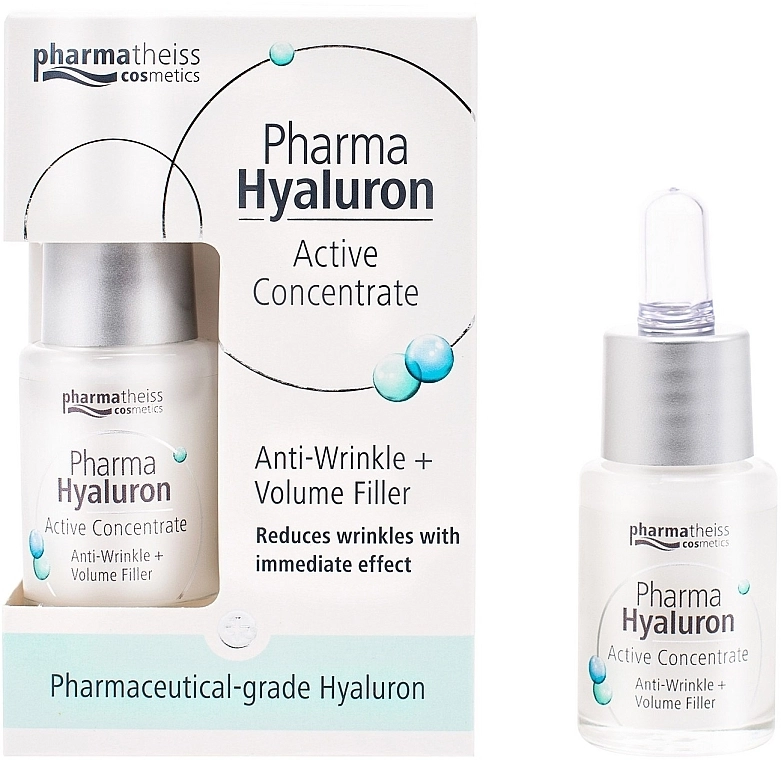 Pharma Hyaluron (Hyaluron) Сироватка для обличчя "Активний гіалурон + пружність" Pharmatheiss Cosmetics Active Concentrate Anti-wrinkle + Volume Filler - фото N3