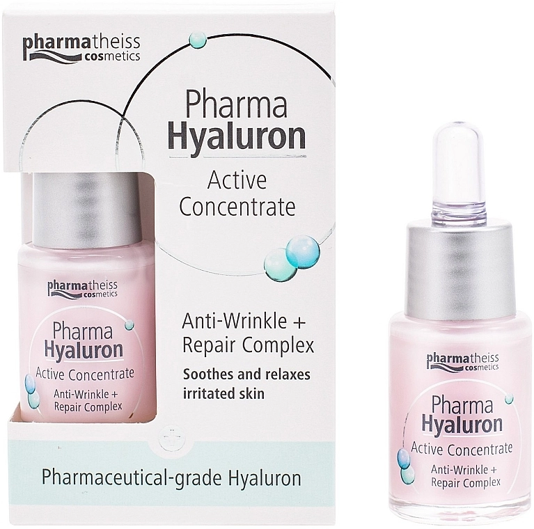 Pharma Hyaluron (Hyaluron) Сыворотка для лица активный гиалурон + восстановление Pharmatheiss Cosmetics Active Concentrate Anti-wrinkle + Repair Complex - фото N3