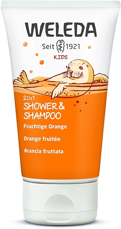 Weleda Дитячий шампунь-гель 2 в 1 "Апельсин" Kids 2in1 Shampoo & Bodu Wash Fruchtige Orange - фото N1