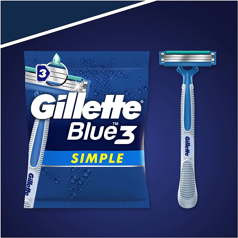 Gillette Набор одноразовых станков для бритья, 8шт Blue 3 Simple - фото N7