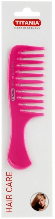 Titania Гребень с ручкой 14.5 см, розовый - фото N1