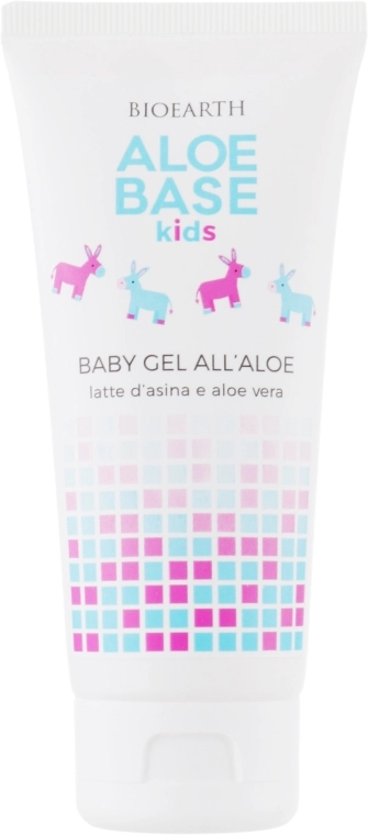 Bioearth Дитячий зволожувальний гель на основі алое Aloebase Kids Aloe Vera baby Gel with Donkey Milk - фото N2
