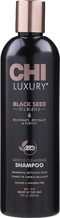 Ніжний очищувальний шампунь з олією чорного кмину - CHI Luxury Black Seed Oil Gentle Cleansing Shampoo, 355 мл - фото N1