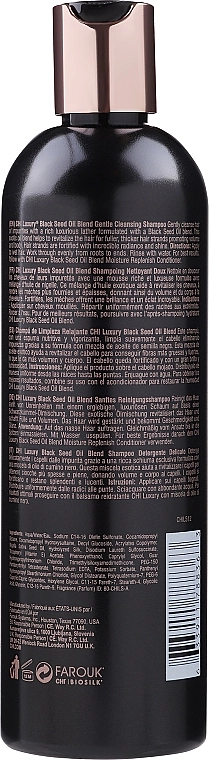 Ніжний очищувальний шампунь з олією чорного кмину - CHI Luxury Black Seed Oil Gentle Cleansing Shampoo, 355 мл - фото N2