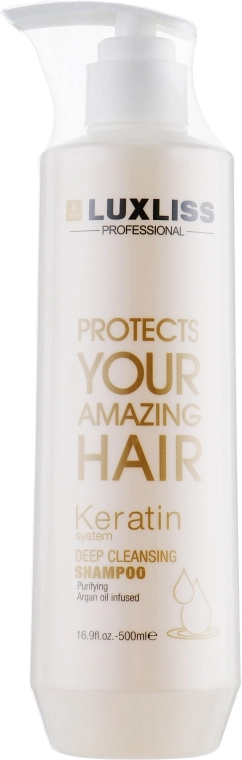 Luxliss Очищающий шампунь на основе кератина Keratin Deep Cleansing Shampoo - фото N3