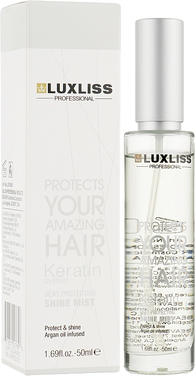 Luxliss Кератиновый спрей блеск для волос Keratin Heat Protecting Shine Mist - фото N2