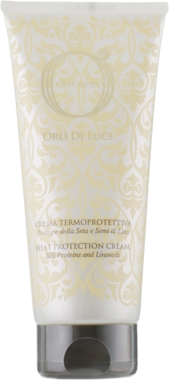Barex Italiana Крем термозахисний з протеїнами шовку і насінням льону Olioseta Oro Di Luce Heat Protection Cream - фото N1