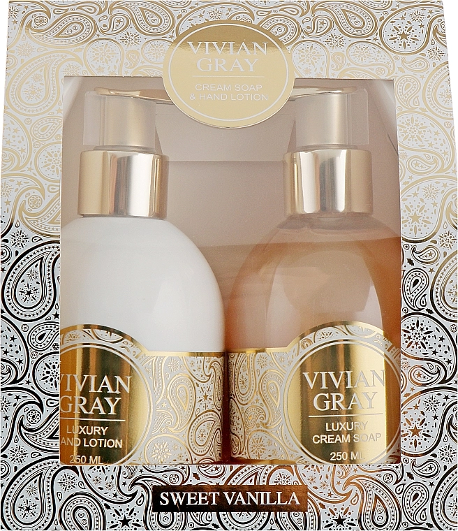 Vivian Gray Набор "Sweet Vanilla" Romance Luxury Beauty Set (h/lot/250ml + cr/soap/250ml) - фото N1