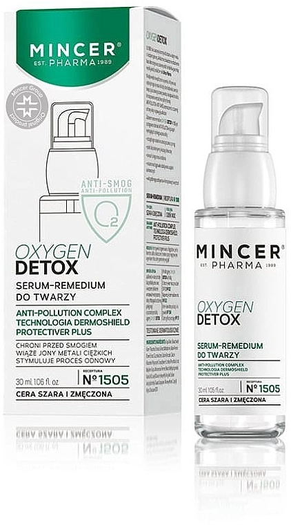 Mincer Pharma Регенерирующая сыворотка для тусклой и уставшей кожи Oxygen Detox Sos Fase Serum № 1505 - фото N1