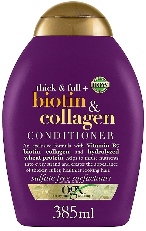 OGX Кондиционер для лишенных объема и тонких волос с биотином и коллагеном Thick & Full Biotin & Collagen Conditioner - фото N1