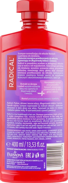 Farmona Шампунь для жирного волосся Radical Normalising Shampoo For Oily Hair - фото N2