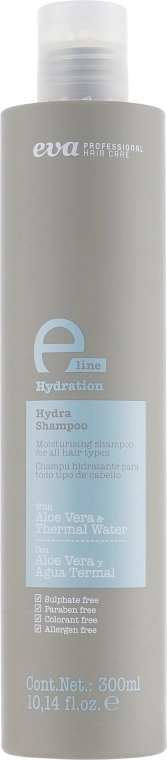 Eva Professional Зволожувальний шампунь для всіх типів волосся E-line Hydration Shampoo - фото N1